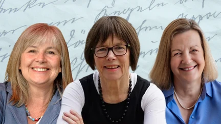 Kate Mahony, Clare Gleeson and Mary McCallum on a light blue background.