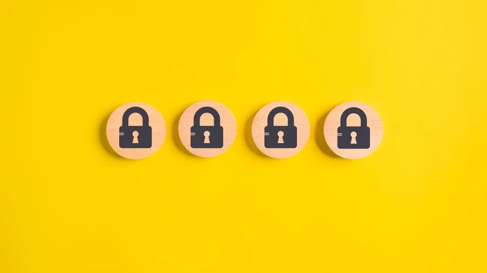 Lock symbols on a yellow background