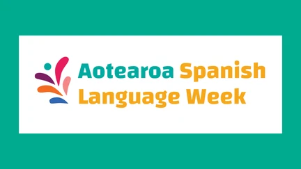 Aotearoa Spanish Language Week logo on a green background
