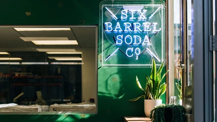 Six Barrel Soda neon sign
