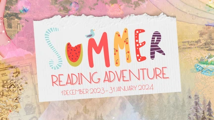 The Summer Reading Adventure logo over a fantasy map background