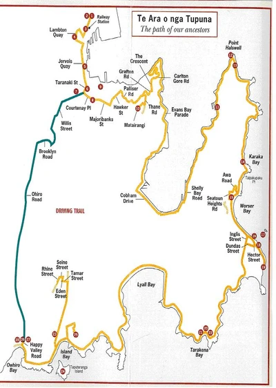 Te Ara o Nga Tupuna heritage trail map