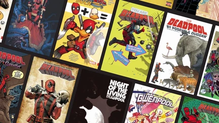 comic covers on a black background