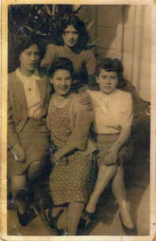 Pixie Williams (top) with friends, 1949, YWCA, Wellington.